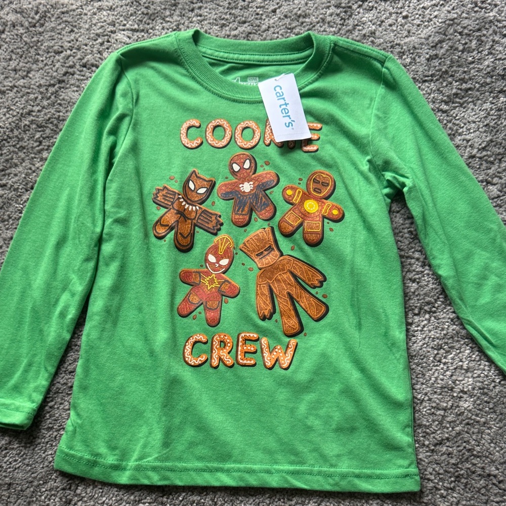 Carter's Green Cookie Crew Long Sleeve Tee